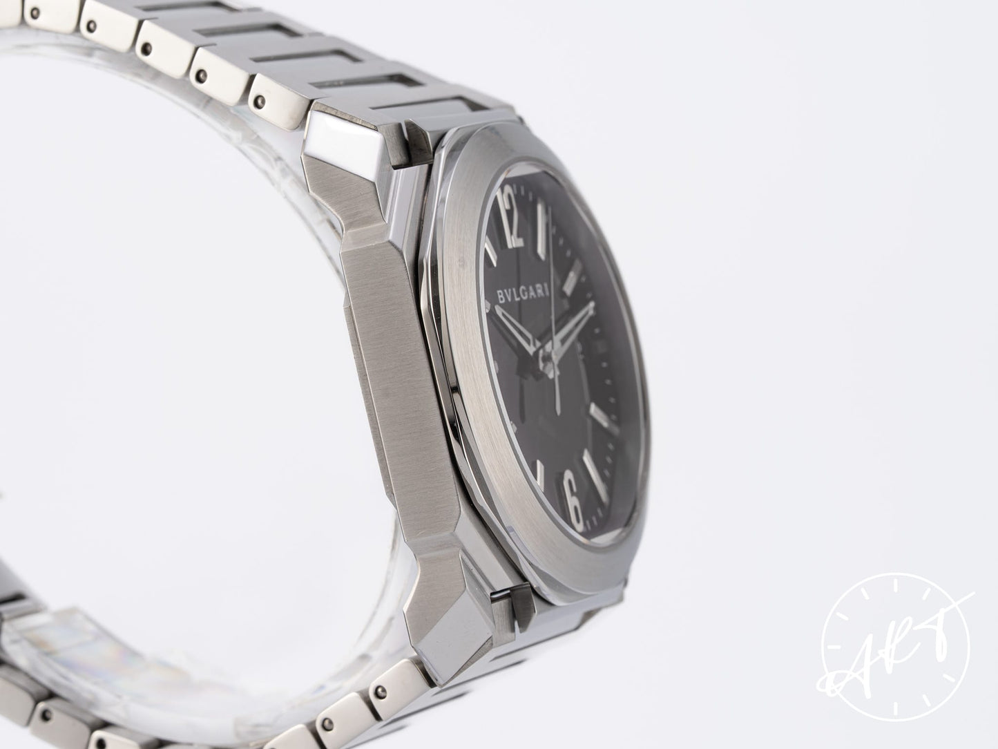 Bvlgari Octo Solotempo 38 Black Dial Stainless Steel Auto Watch BGO 38 S w/ B&P