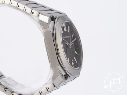 Bvlgari Octo Solotempo 38 Black Dial Stainless Steel Auto Watch BGO 38 S w/ B&P