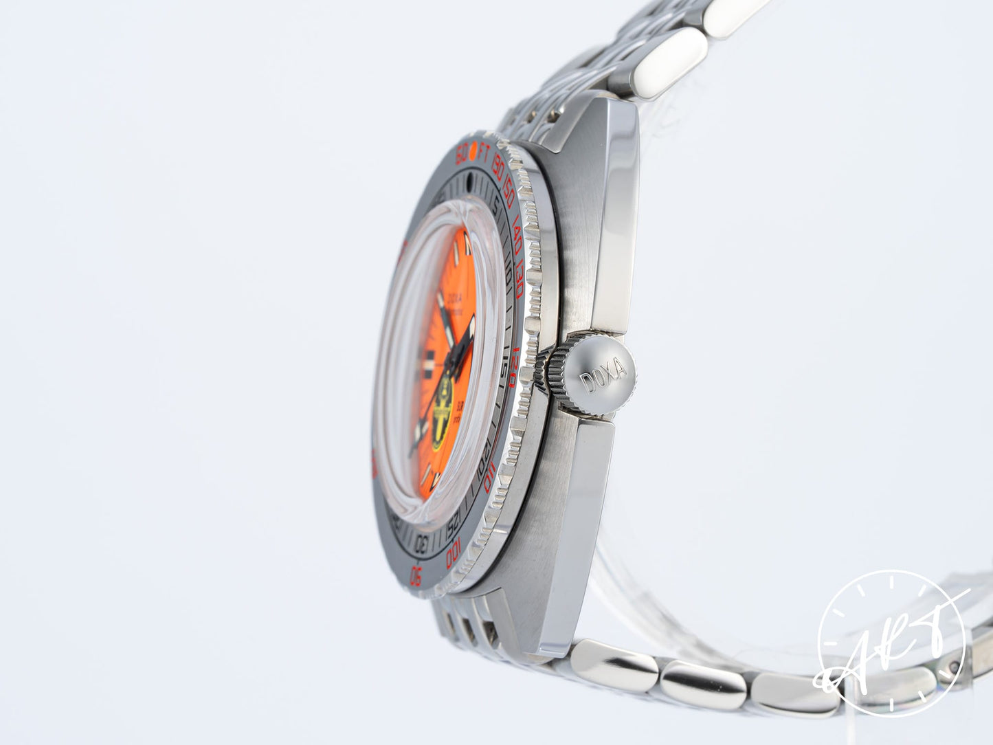 DOXA Sub 300 Orange Dial SS 50th Anniversary "Black Lung" Ltd Ed Watch BP