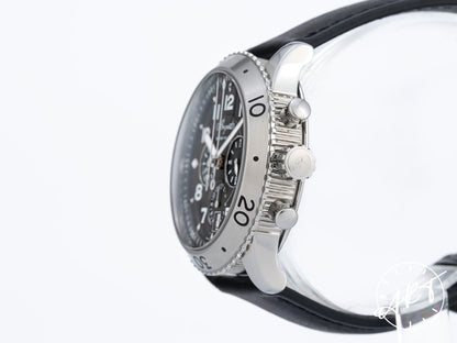Breguet Type XXI Flyback Chrono Black Dial SS Auto Pilot Watch 3810ST w/ Box