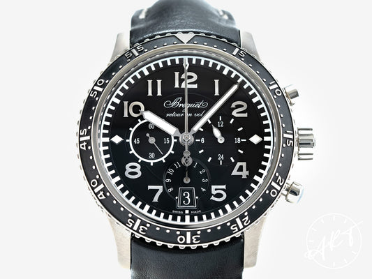 Breguet Type XXI Flyback Chrono Black Dial Titanium Pilot Watch 3810TI w/ Box