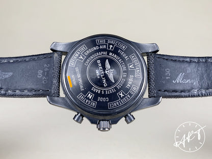 Breitling Chronospace Military Black PVD SS SuperQuartz Watch M78367 w/ Box