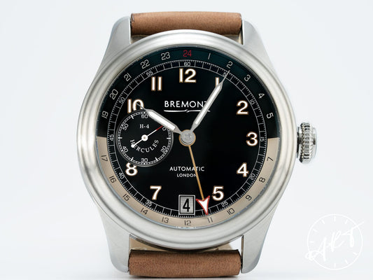 Bremont Hercules GMT Black Dial SS Auto Ltd Ed Pilot Watch H-4/SS w/ B&P