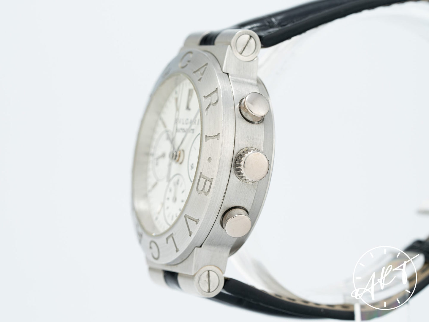 Bvlgari Diagono Chrono Rattrapante White Dial Platinum Ltd Watch CH40PL w/ Box