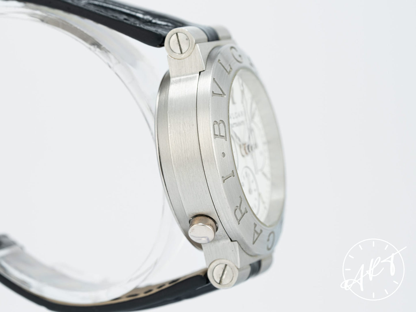 Bvlgari Diagono Chrono Rattrapante White Dial Platinum Ltd Watch CH40PL w/ Box