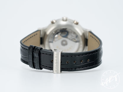 Bvlgari Diagono Chrono Rattrapante White Dial Platinum Ltd Watch CH40PL w/ Box