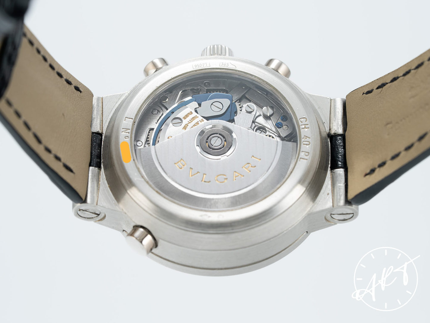 Bvlgari Diagono Chrono Rattrapante White Dial Platinum Ltd Watch CH40PL w/ Box