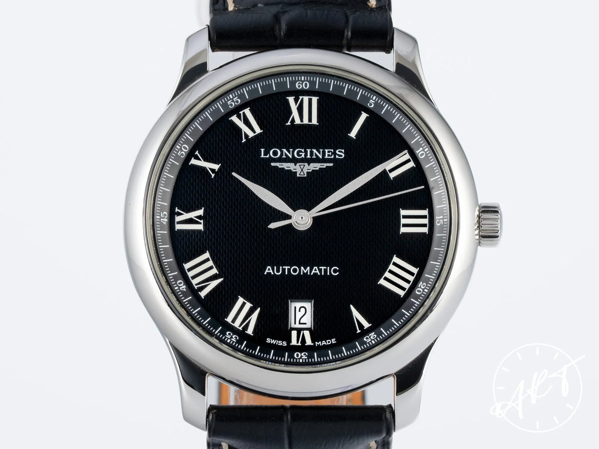 Longines Master Collection Date 38.5 Black Dial SS Automatic Watch w/ B&P