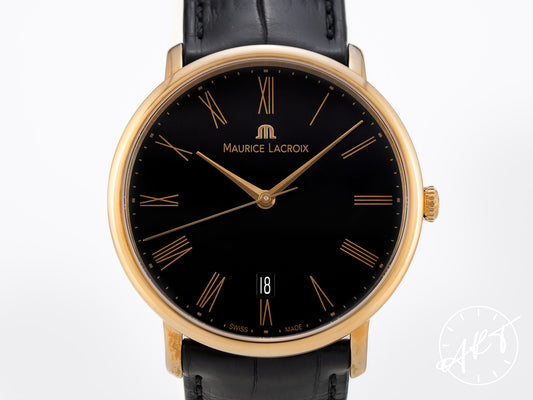 Maurice Lacroix Les Classiques Black Dial 18K Rose Gold Automatic Watch LC6007