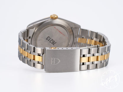 NEW Tudor Prince Day-Date Gold Diamond Dial 18K Gold & SS Watch 76213 BP