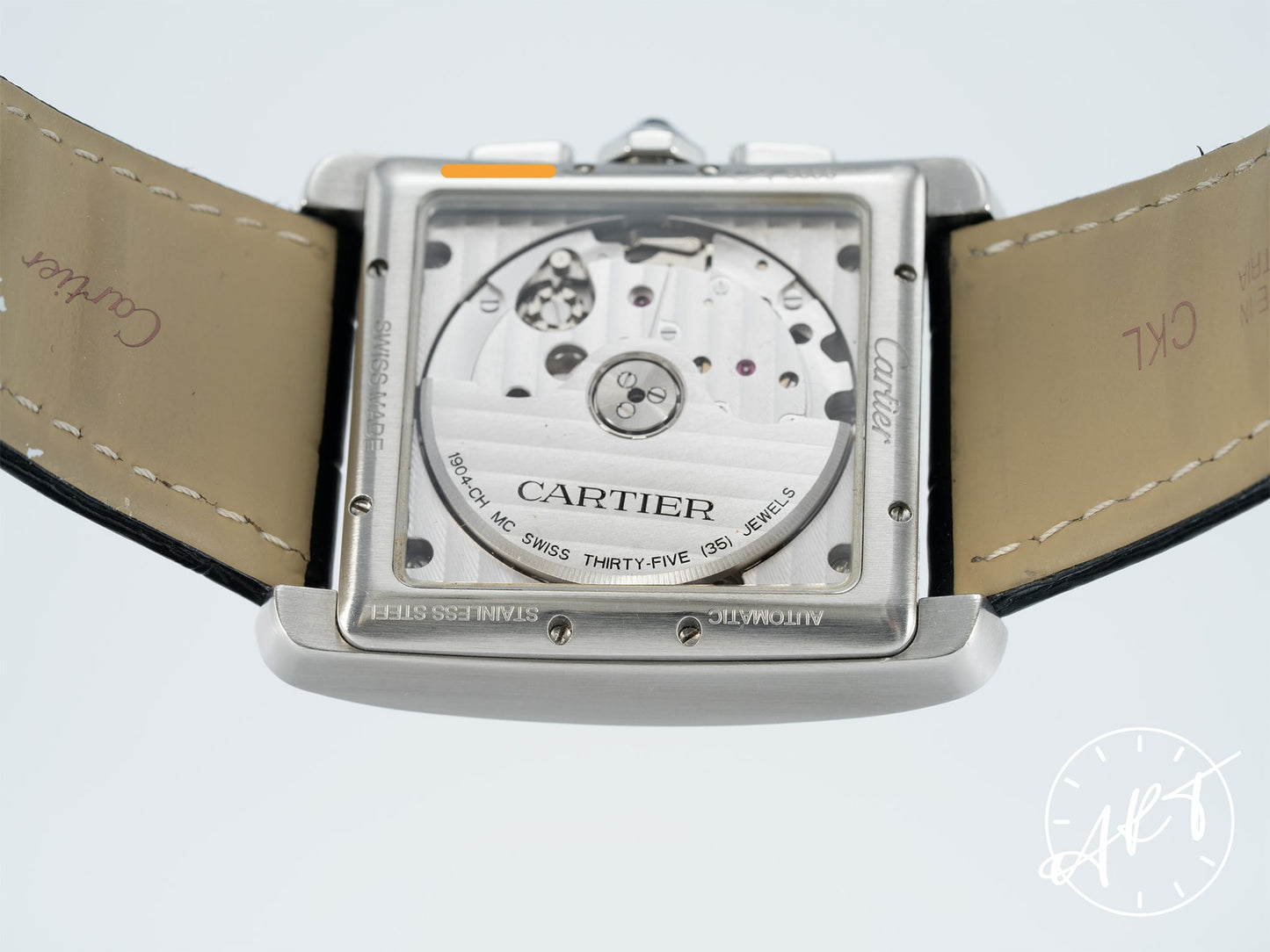 Cartier Tank MC Chronograph Gray Guilloche Dial SS Auto Watch W5330008 w/ Box