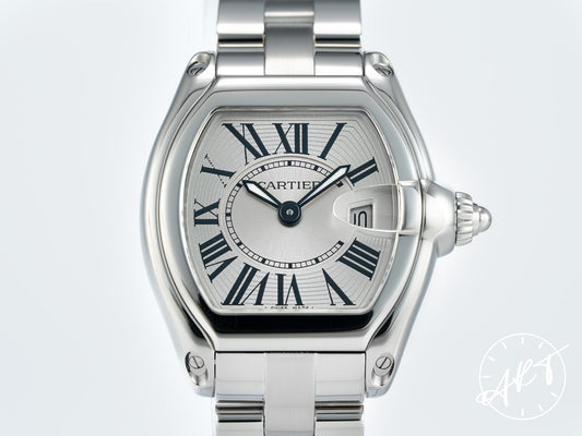 Cartier Roadster Silver Roman Dial SS Quartz Ladies Watch 2675 w/ Box