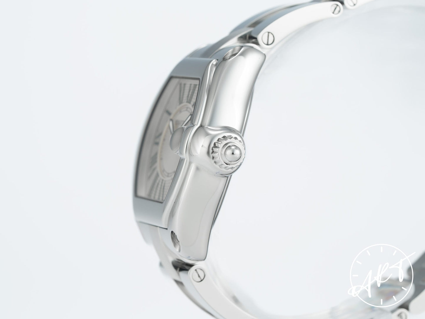 Cartier Roadster Silver Roman Dial SS Quartz Ladies Watch 2675 w/ Box