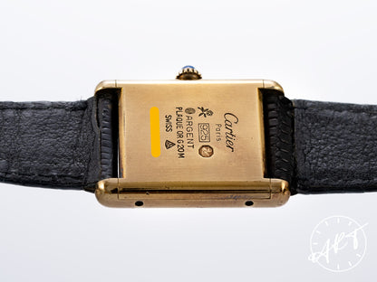 Vintage Cartier Tank Must de Cartier Blue Lacquer Dial Gold Plated Manual Watch