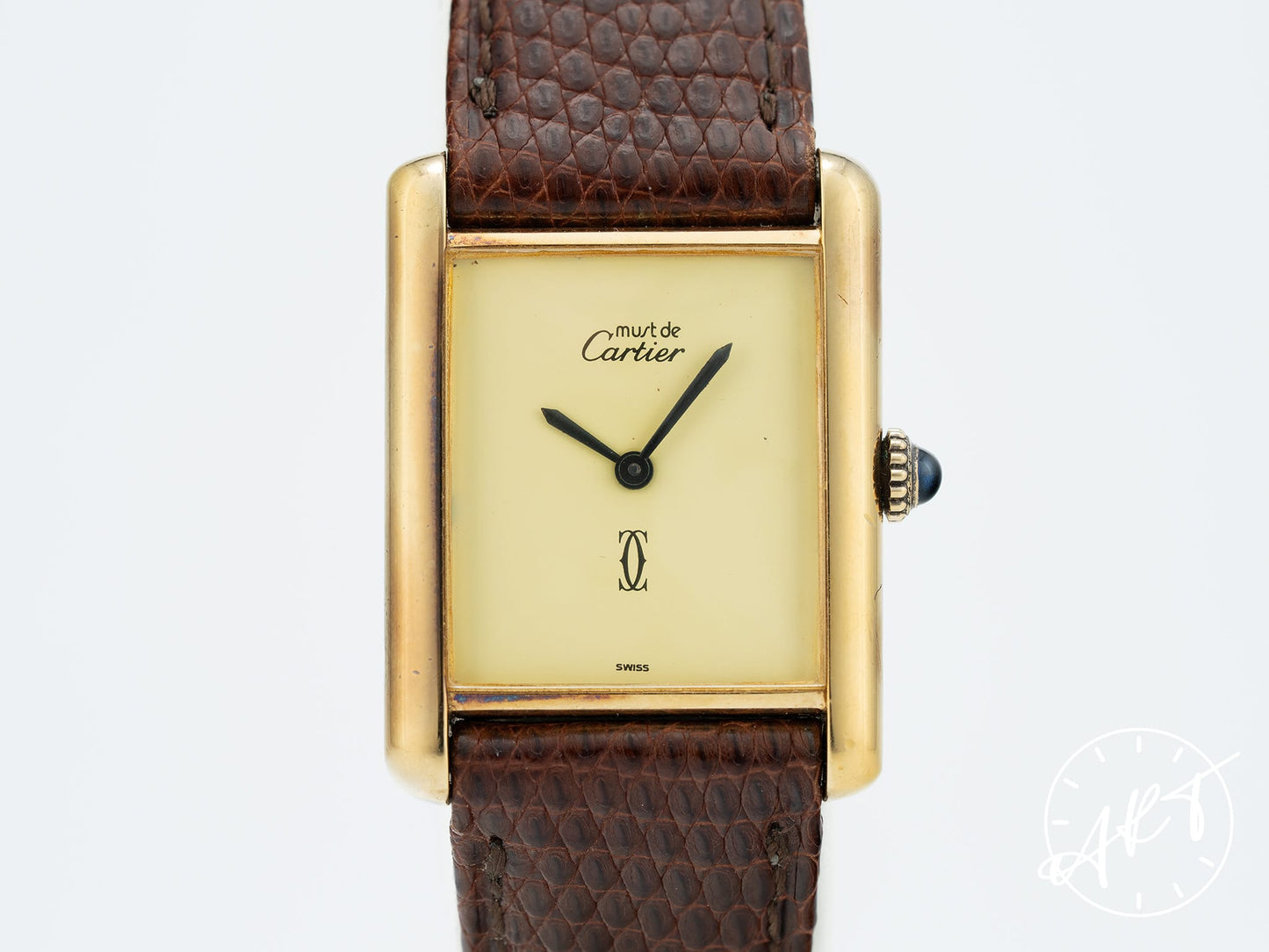 Cartier Tank Must de Cartier GM Vermeil et Cadran Creme Gold Plated Silver Watch