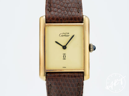 Cartier Tank Must de Cartier GM Vermeil et Cadran Creme Gold Plated Silver Watch