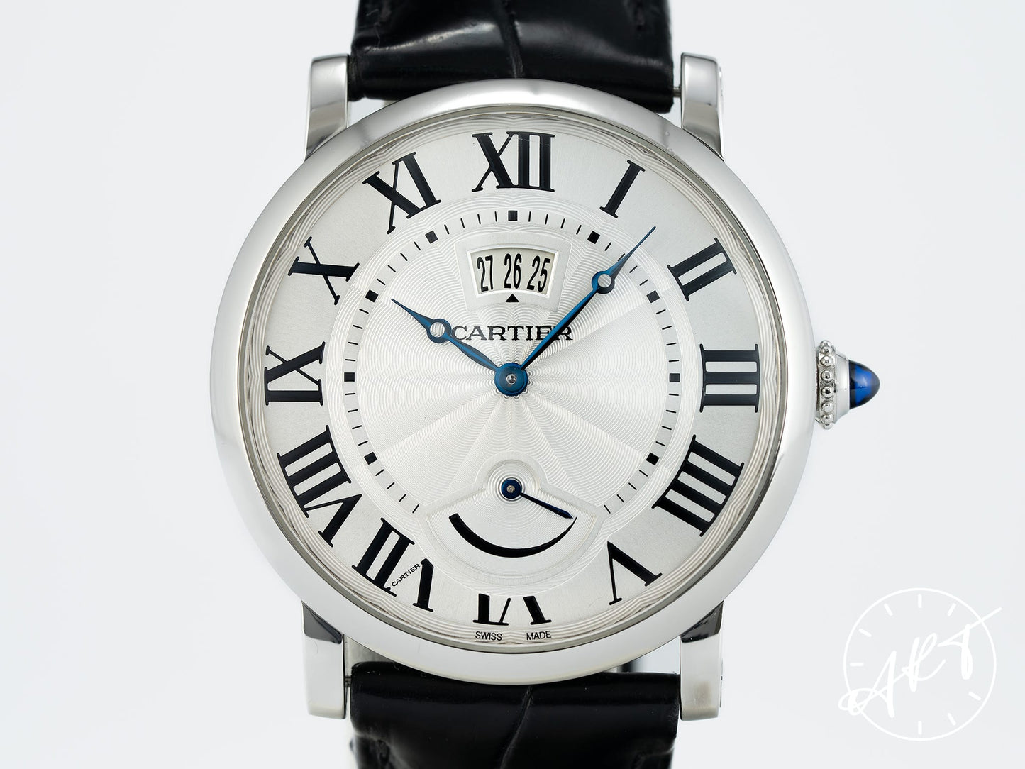 Cartier Rotonde de Cartier Calendar Silver Dial SS Manual Watch W1556369 w/ Box