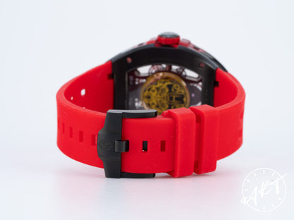 NEW Gelatu Red Black PVD-Coated SS Black Skeleton Dial Auto Watch 6012 w/ Paper