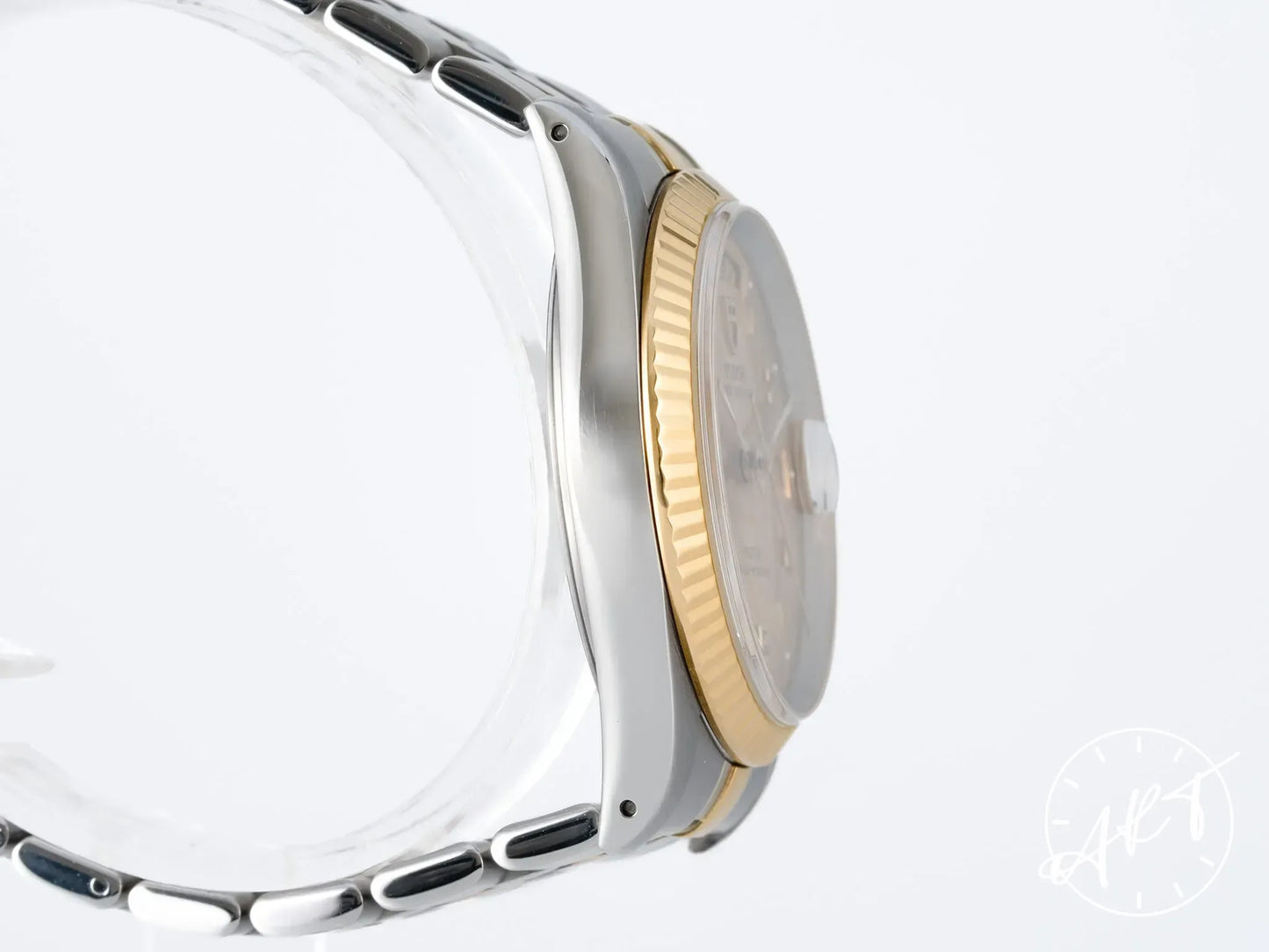 Tudor Prince Day-Date Fluted Bezel Gold Dial Silver SS Auto Watch 76213 w/ B&P