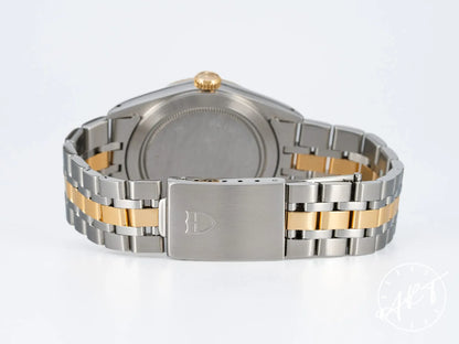 Tudor Prince Day-Date Fluted Bezel Gold Dial Silver SS Auto Watch 76213 w/ B&P