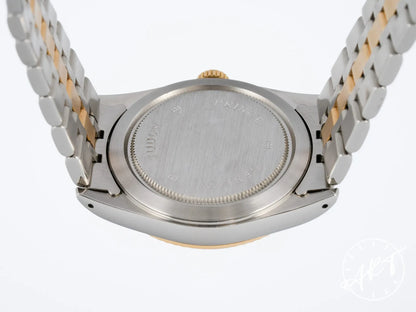Tudor Prince Day-Date Fluted Bezel Gold Dial Silver SS Auto Watch 76213 w/ B&P