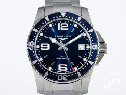 Longines HydroConquest 41 Blue Dial SS Automatic Diver Watch B&P