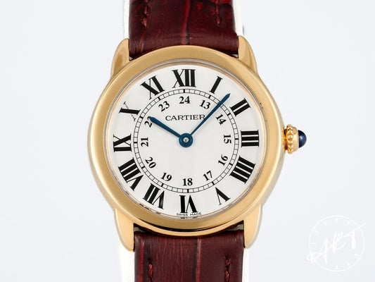 Cartier Ronde Solo de Cartier White Dial Yellow Gold Quartz Watch W6700355 w/ BP