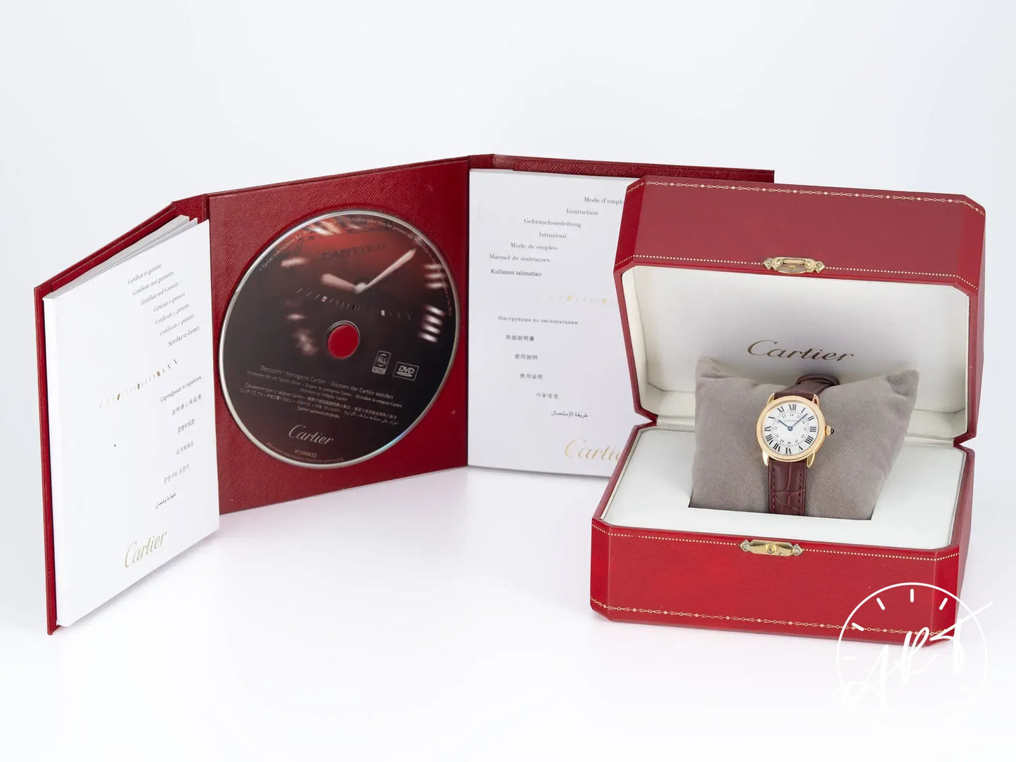 Cartier Ronde Solo de Cartier White Dial Yellow Gold Quartz Watch W6700355 w/ BP