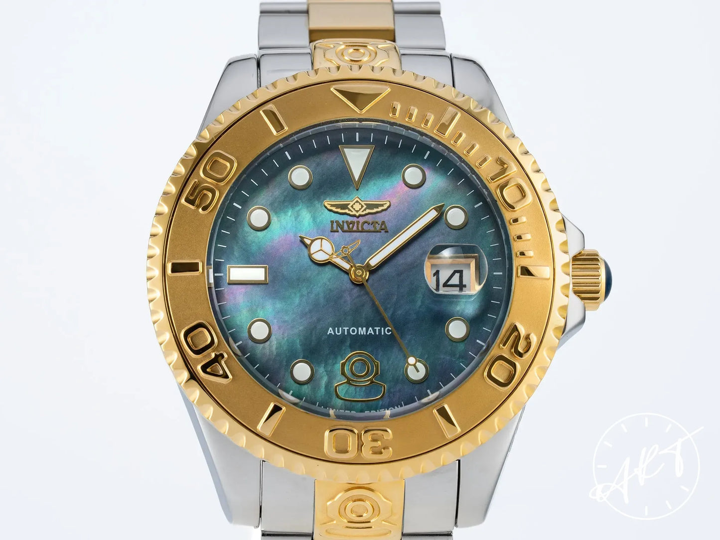 Invicta Grand Diver 15th Anniversary MOP Dial SS Auto Watch 31050 NOS w/ B&P