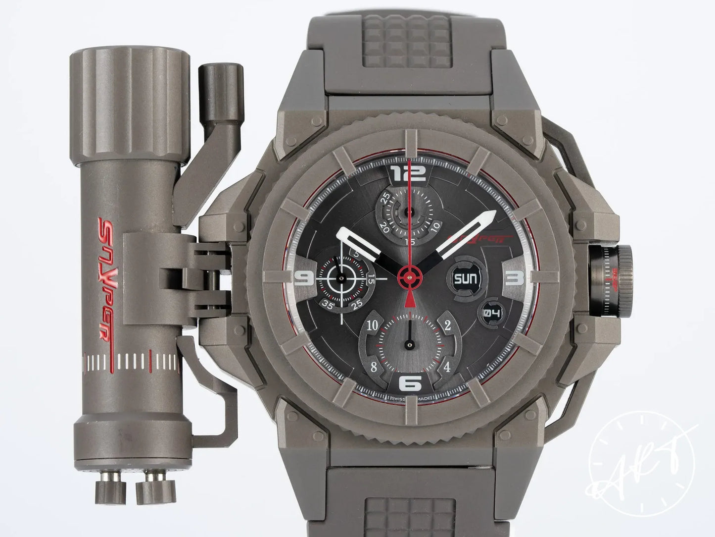 NEW Snyper One Chronograph Grey Dial SS Auto Military Watch 10.300.00