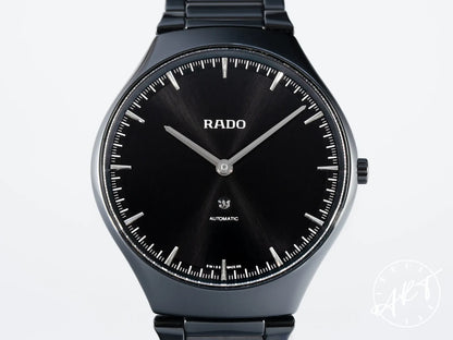 Rado True Thinline 40mm Black Dial Ceramic Automatic Watch R27969152 w/ B&P