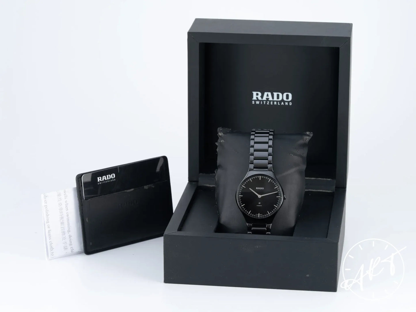 Rado True Thinline 40mm Black Dial Ceramic Automatic Watch R27969152 w/ B&P