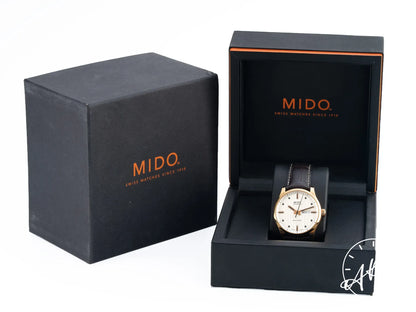 Mido Multifort Silver Dial Rose Gold-Coated Stainless Steel Automatic Watch w/ Box