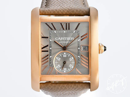 Cartier Tank MC Grey Dial 18K Rose Gold Automatic Watch WGTA0014 in FULL SET