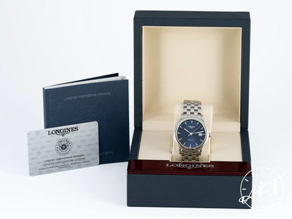 NEW Longines Flagship Blue Dial Stainless Steel Automatic Watch in FULL SET