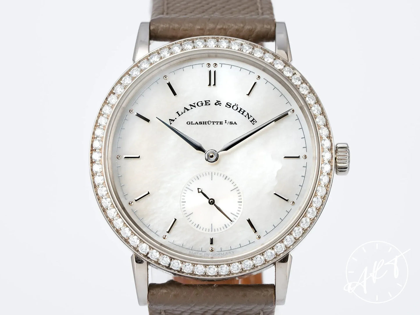 A. Lange & Söhne Saxonia Thin MOP Dial 18K WG Manual Watch 878.029 w/ B&P