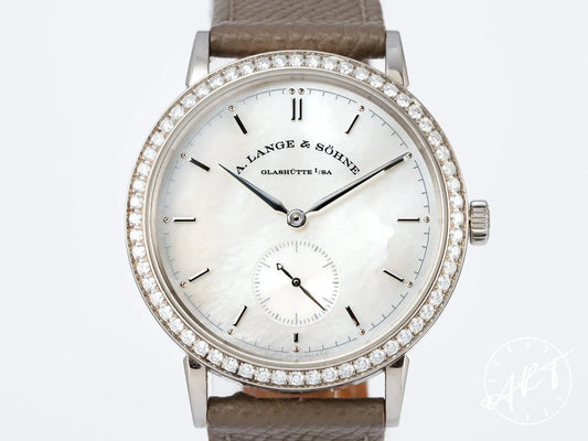 A. Lange & Söhne Saxonia Thin MOP Dial 18K WG Manual Watch 878.029 w/ B&P