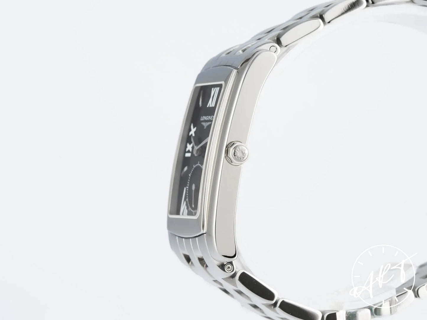 NEW Longines DolceVita Black Dial Stainless Steel Quartz Watch in FULL SET