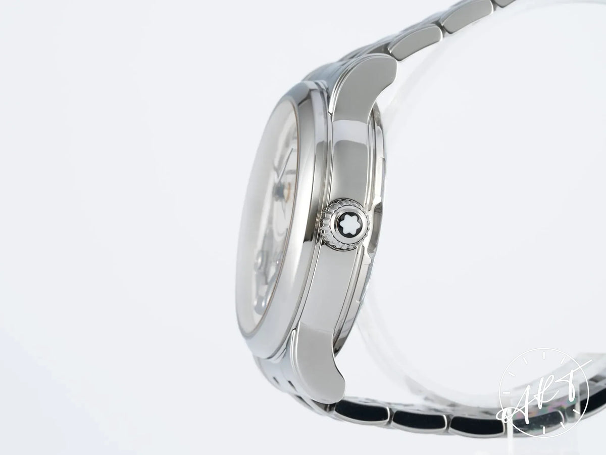 Montblanc Nicolas Rieussec White Dial Stainless Steel Auto Watch 111833 w/ B&P
