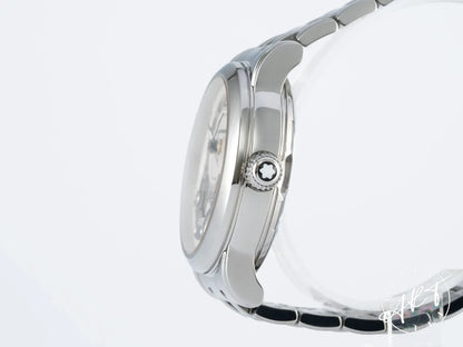 Montblanc Nicolas Rieussec White Dial Stainless Steel Auto Watch 111833 w/ B&P