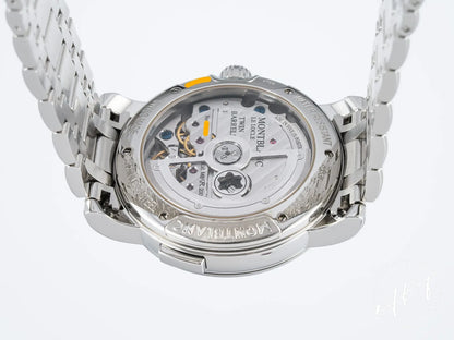 Montblanc Nicolas Rieussec White Dial Stainless Steel Auto Watch 111833 w/ B&P