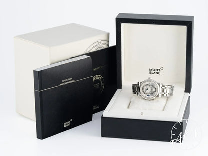 Montblanc Nicolas Rieussec White Dial Stainless Steel Auto Watch 111833 w/ B&P