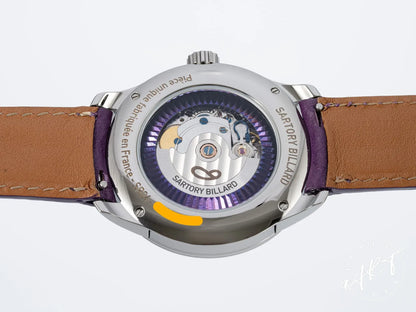 NEW Sartory Billard SB04 PIECE-UNIQUE Purple Dial SS Automatic Watch w/ B&P