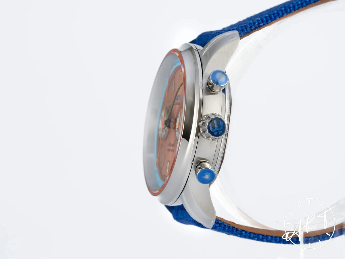 NEW Grone Moment Meter Salmon Dial SS Manual 300 Pcs Ltd Ed Watch w/ B&P