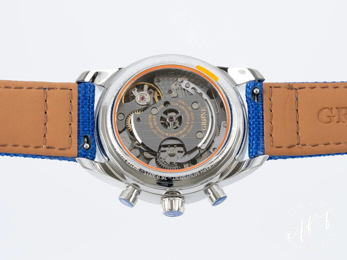 NEW Grone Moment Meter Salmon Dial SS Manual 300 Pcs Ltd Ed Watch w/ B&P
