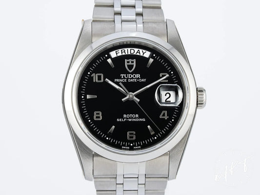 NEW Tudor Prince Day-Date Black Dial Stainless Steel Automatic Watch 76200