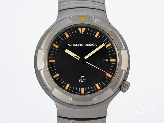 Vintage IWC Porsche Design Ocean 2000 Black Dial Titanium Auto Watch IW3504 BP