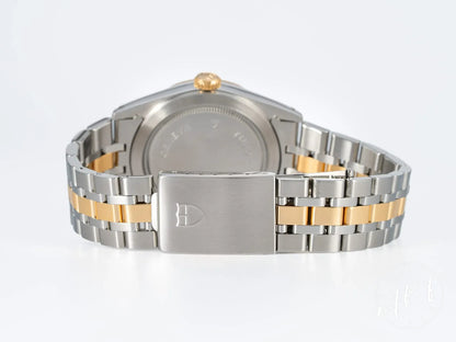 Tudor Prince Day-Date Gold Diamond Dial 18K Gold & SS Watch 76213 B&P