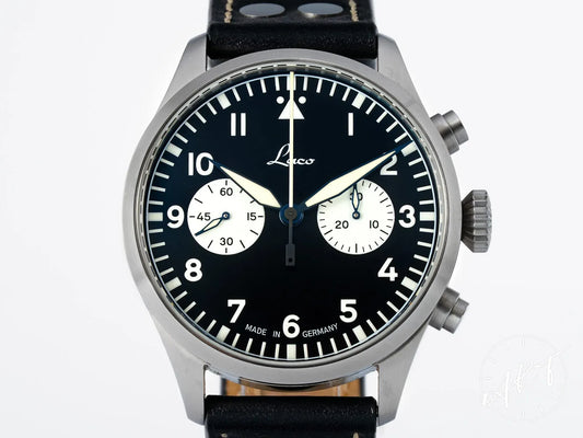 Laco Edition 98 “Reverse Panda” Dial SS Auto 98 Pcs Ltd Pilot Watch 862166 BP