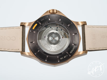 NEW Corum Admiral 42 Brown Dial Bronze Auto 100 Pcs Ltd Ed Watch in FULL SET